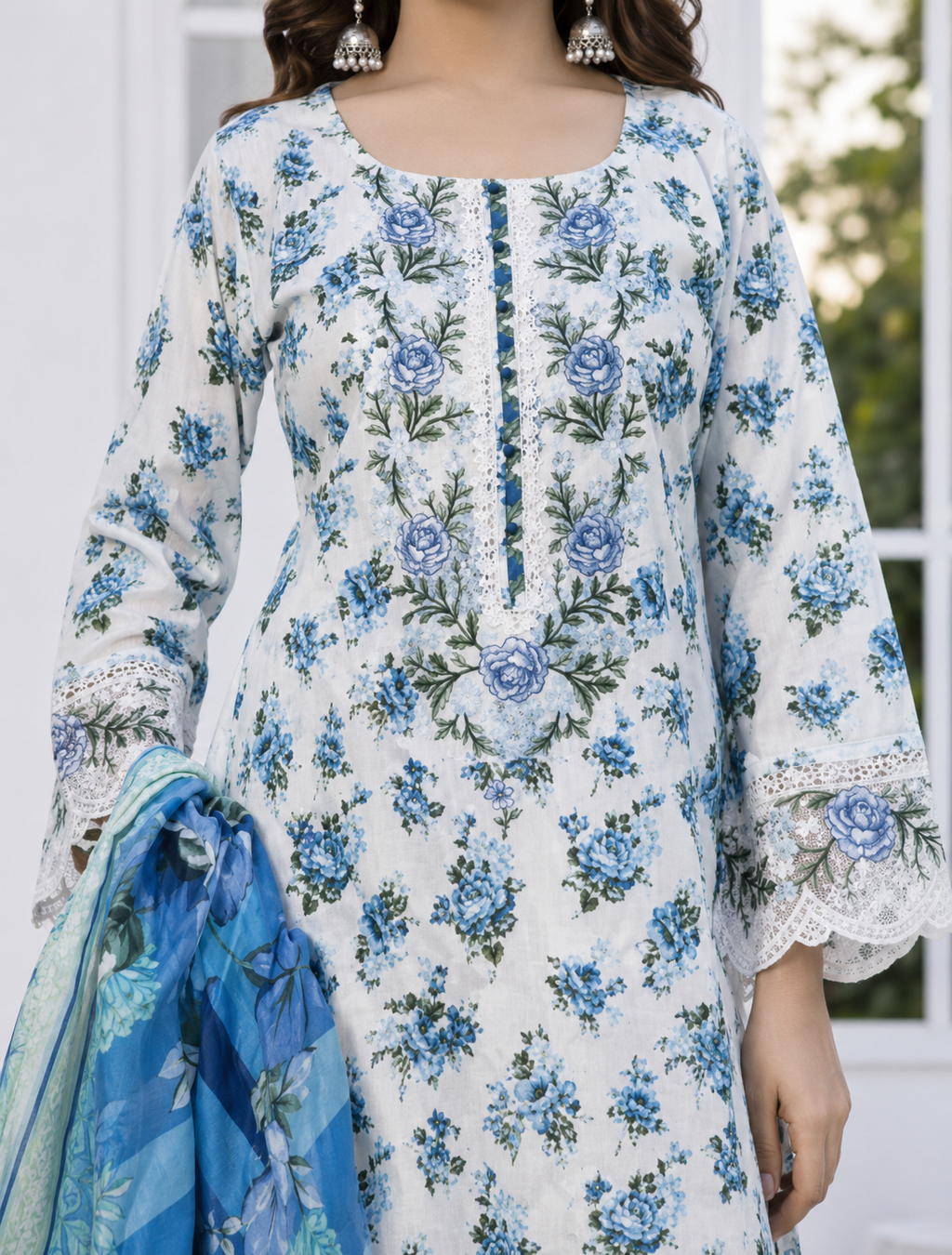 Munira Azure Bloom 3 Piece Stitched Suit