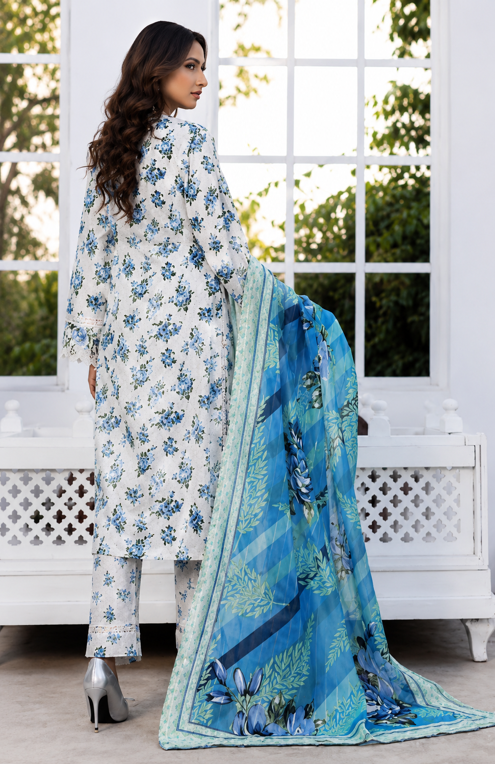 Munira Azure Bloom 3 Piece Stitched Suit
