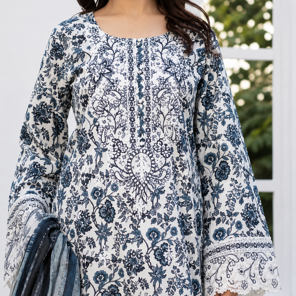 Munira Noor-e-Neel 3 Piece Stitched Suit