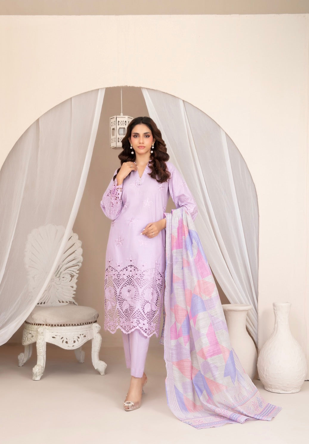 Tawakkal Nazifa Lavender Noor Ensemble (stitched)