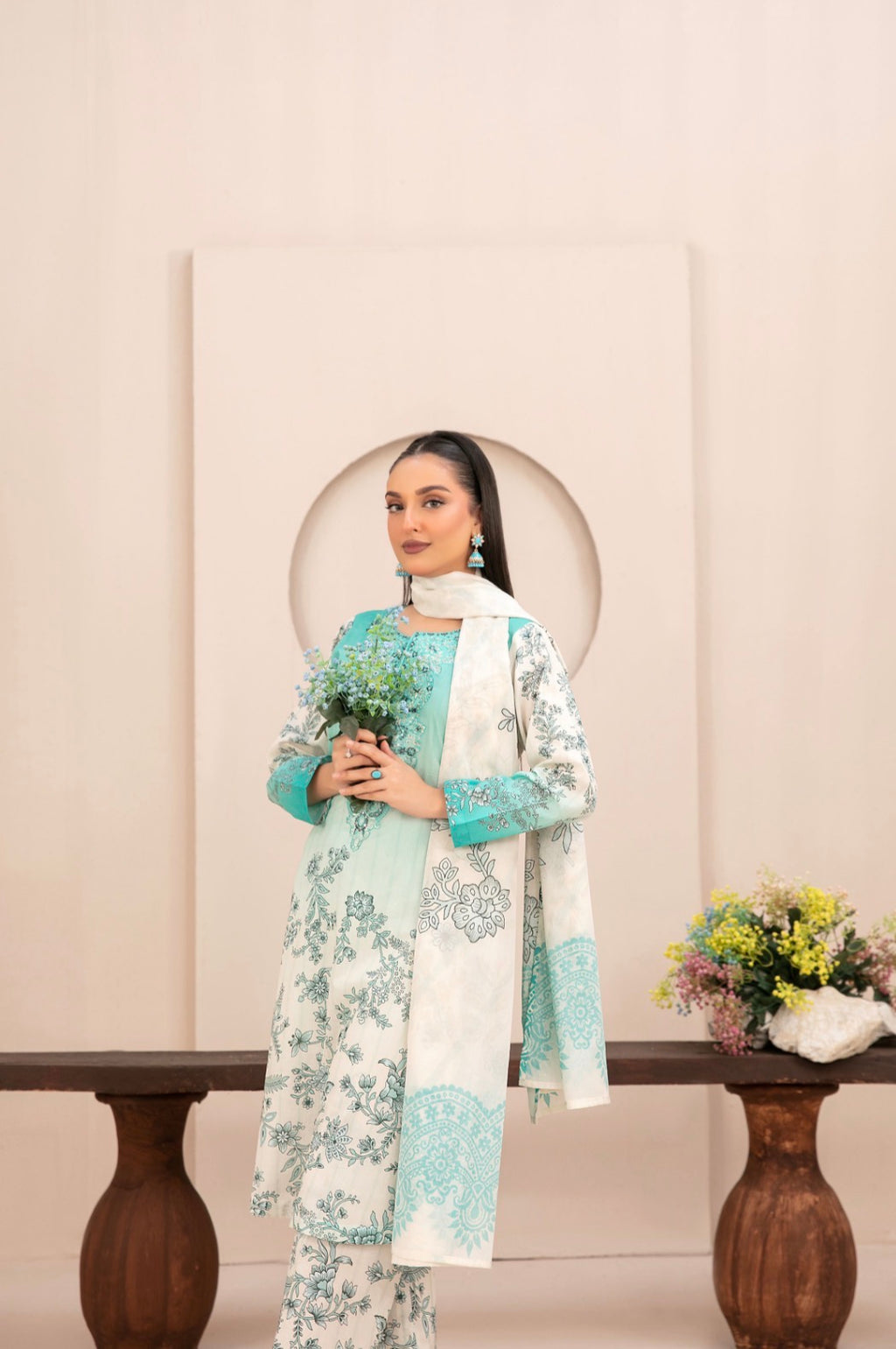 Tawakkal Malhar Aqua Bloom (unstitched)