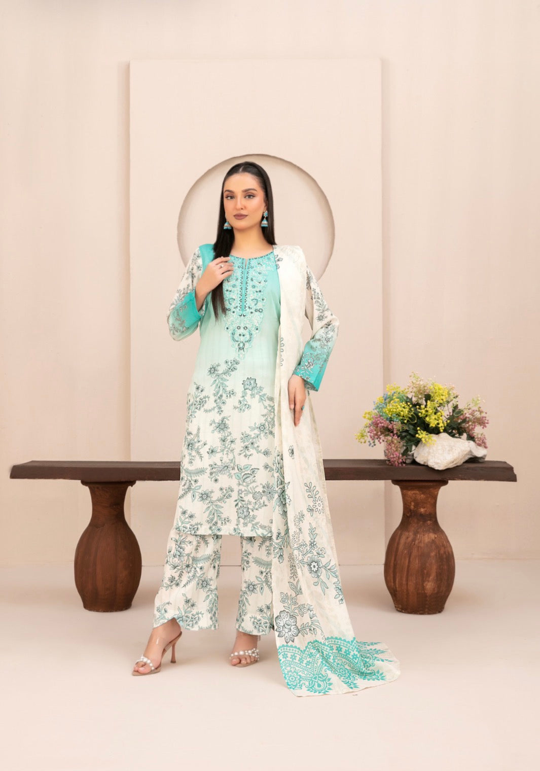 Tawakkal Malhar Aqua Bloom (unstitched)