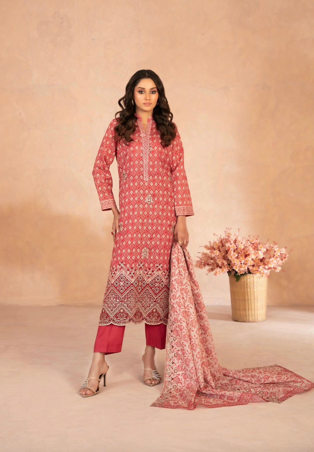 Tawakkal Daaliya Unstitched 3-Piece Suit – Ruby Bloom