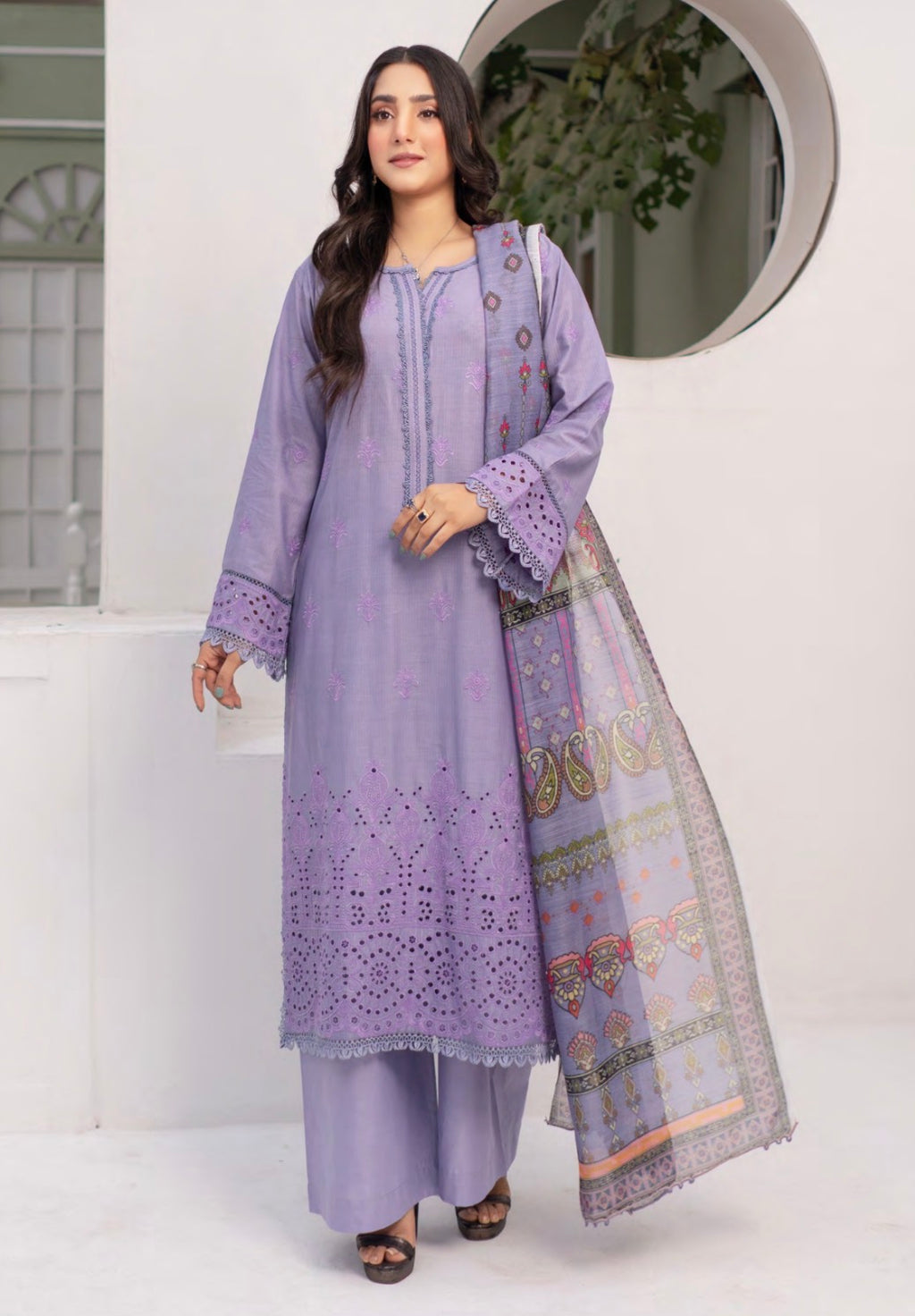 Munira stitched 3-Piece Suit – Lavender Grace