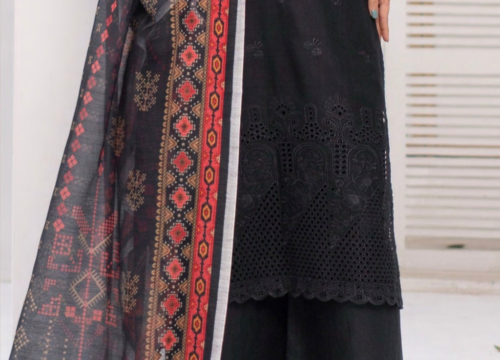 Munira stitched 3-Piece Suit – Noir Elegance