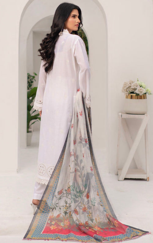 Munira stitched 3-Piece Suit – Ivory Blossom
