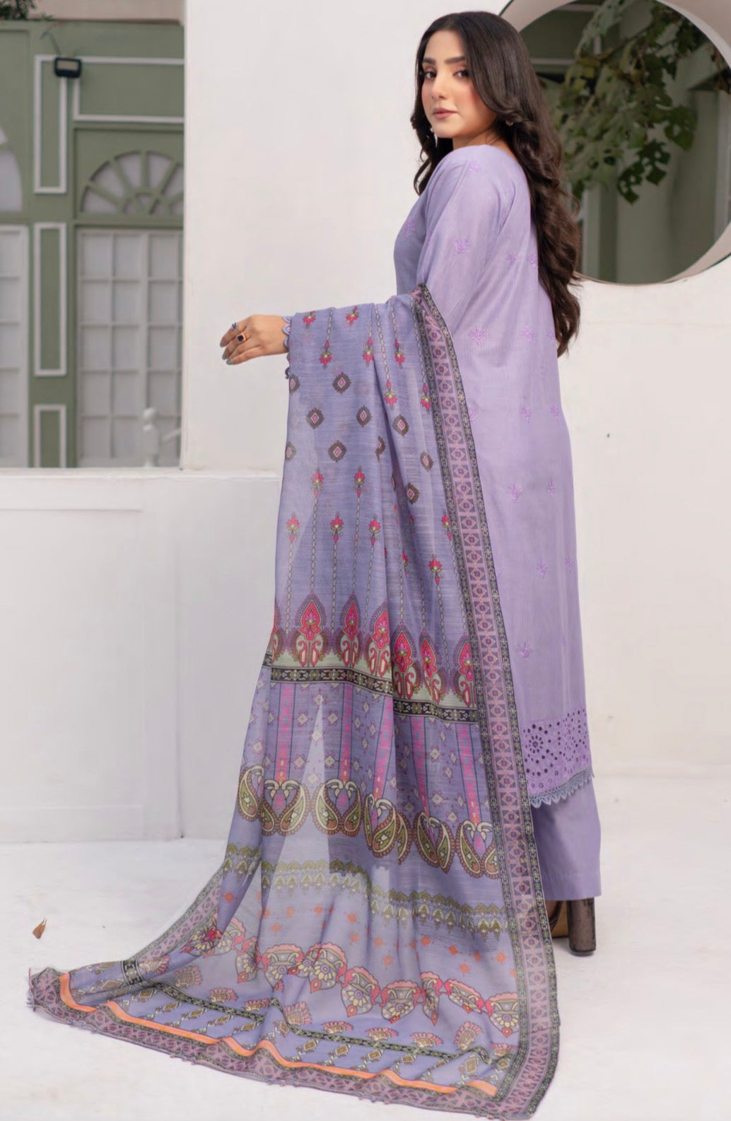 Munira stitched 3-Piece Suit – Lavender Grace