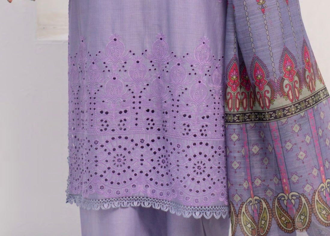 Munira stitched 3-Piece Suit – Lavender Grace