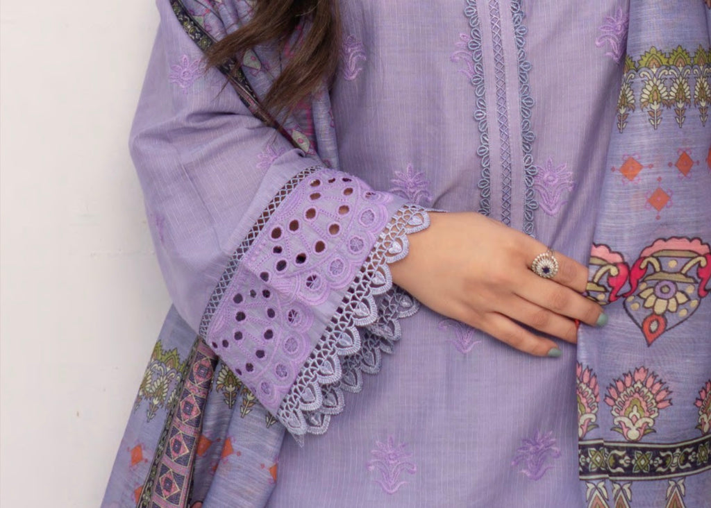 Munira stitched 3-Piece Suit – Lavender Grace