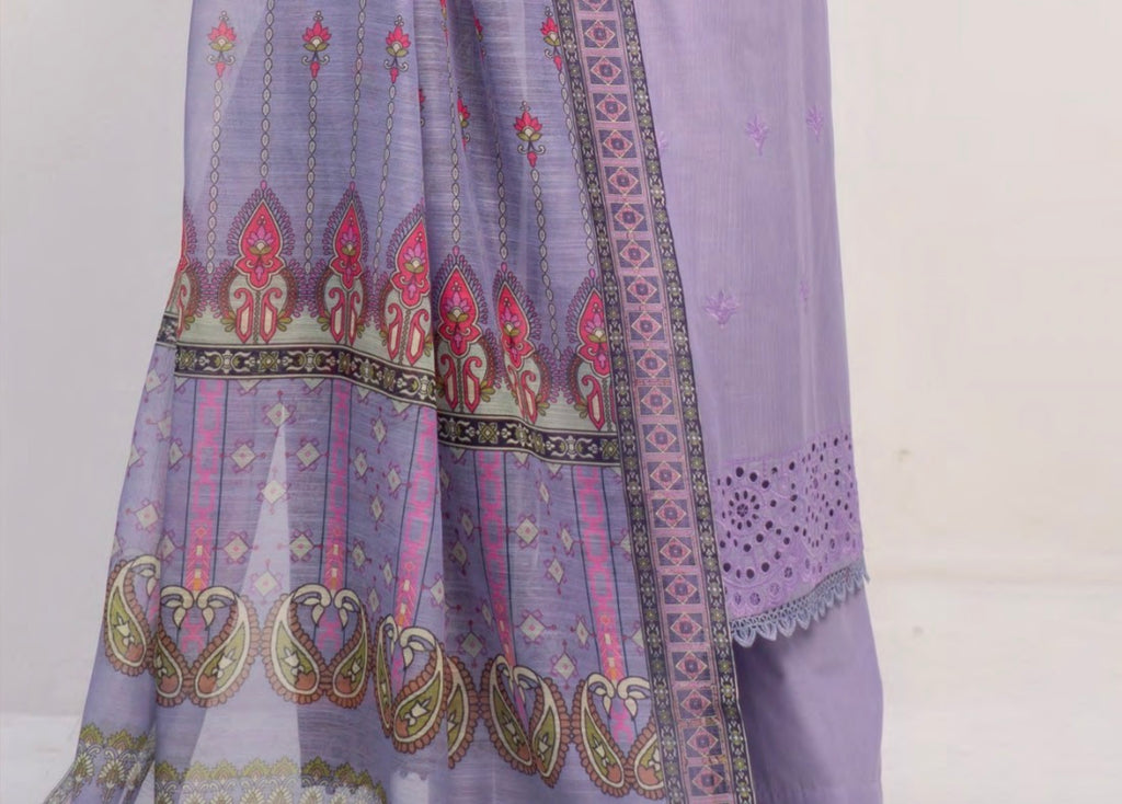 Munira stitched 3-Piece Suit – Lavender Grace