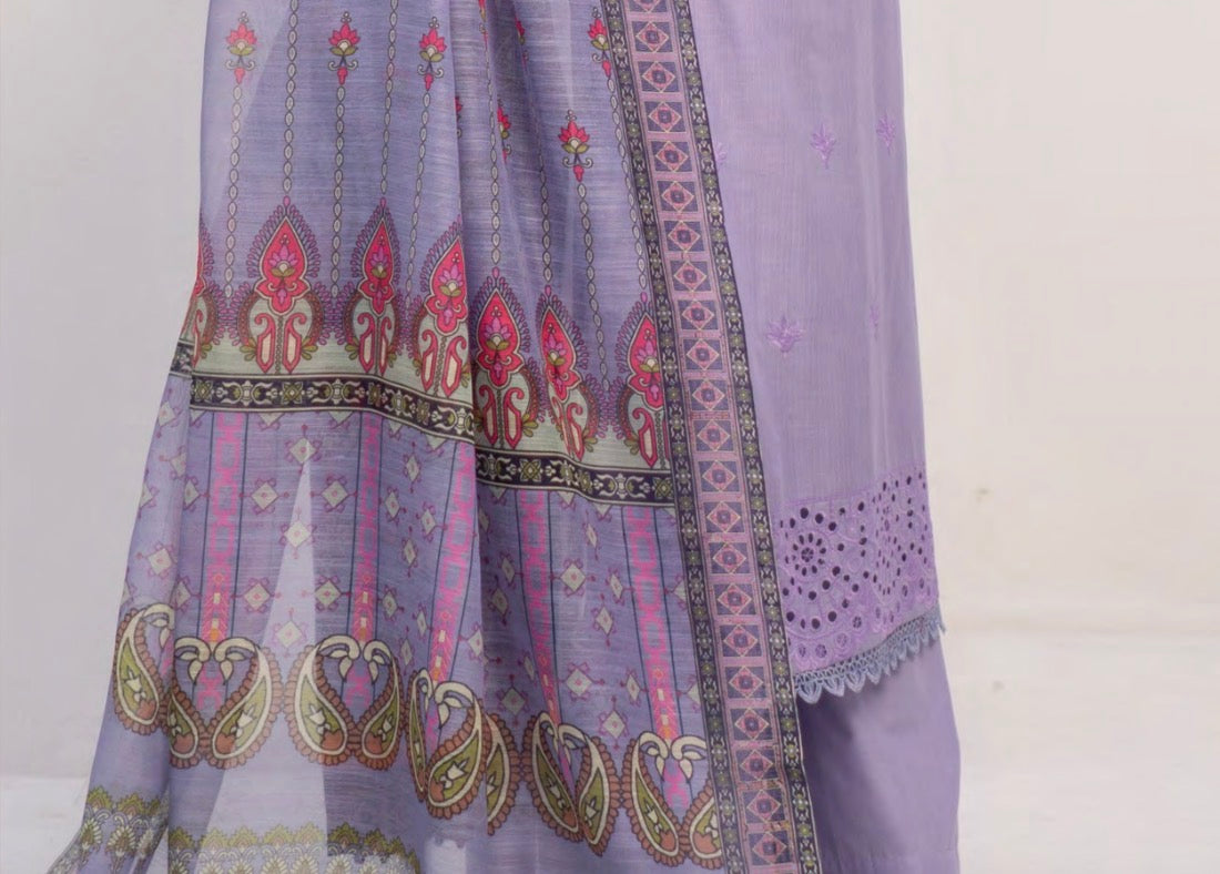 Munira stitched 3-Piece Suit – Lavender Grace