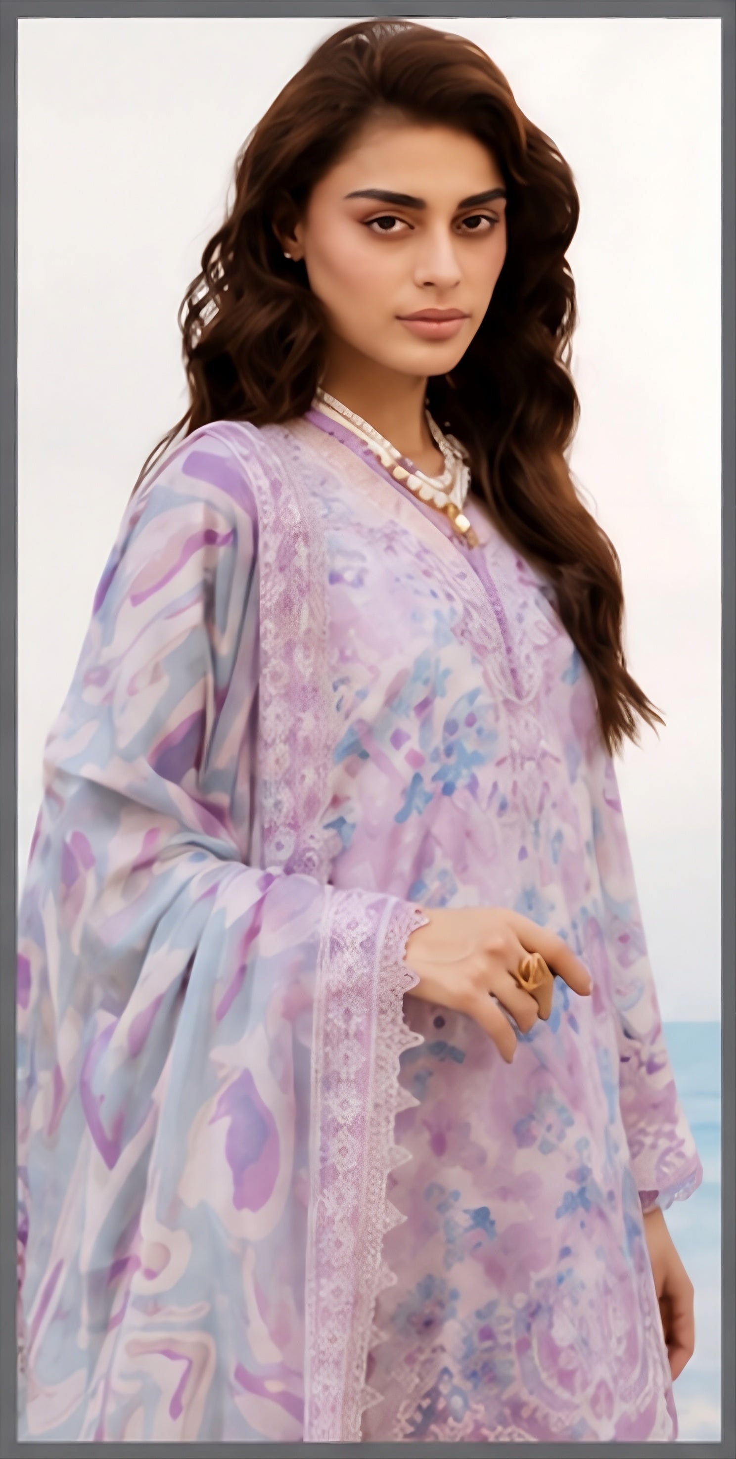 Nureh Lilac Aura 3 Piece Suit (unstitched)