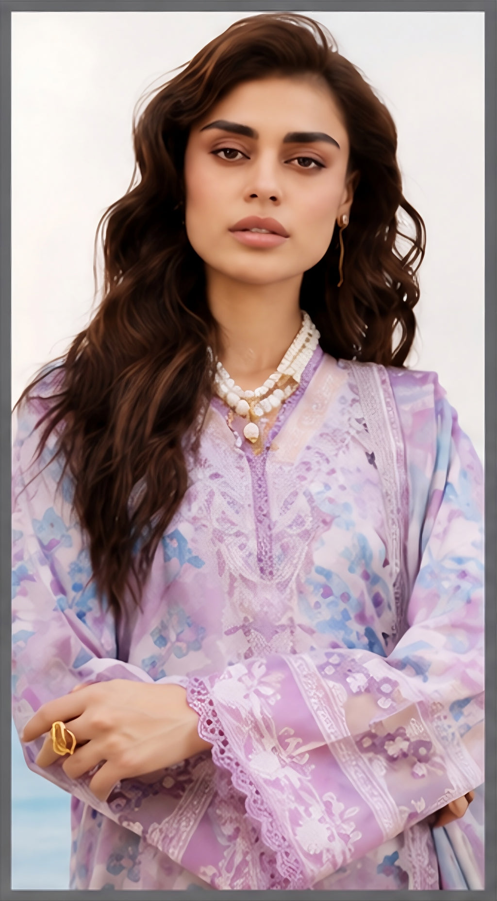 Nureh Lilac Aura 3 Piece Suit (unstitched)