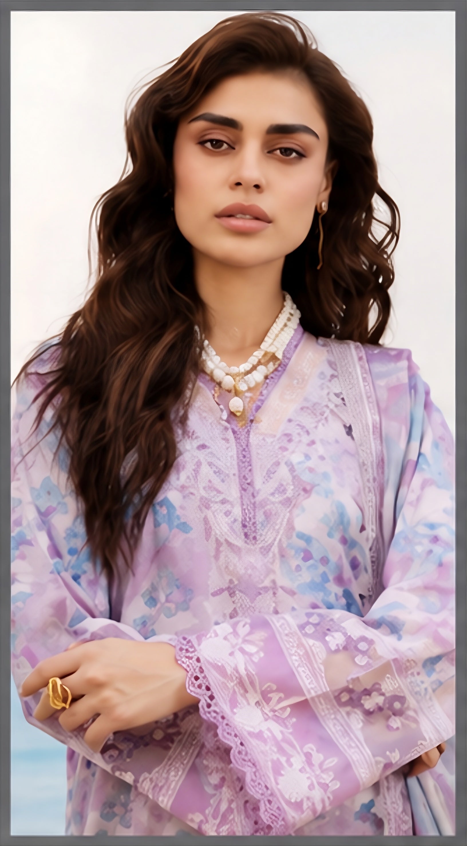 Nureh Lilac Aura 3 Piece Suit (unstitched)